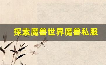 探索魔兽世界魔兽私服的魅力与挑战